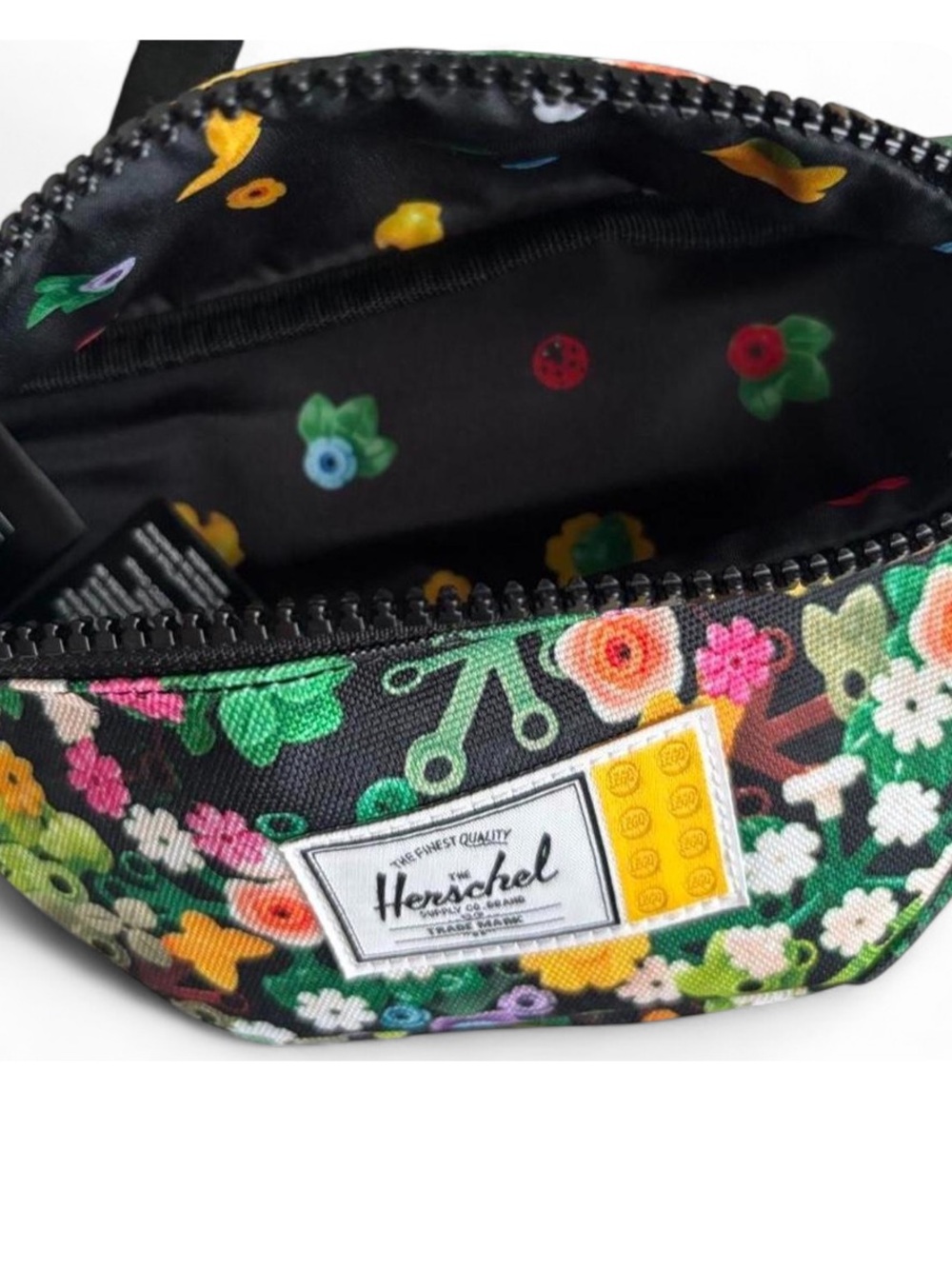 Herschel x LEGO Floral Black Waist Bag / Fanny Pack / Belt Bag Little Herschel - Picture 3 of 6